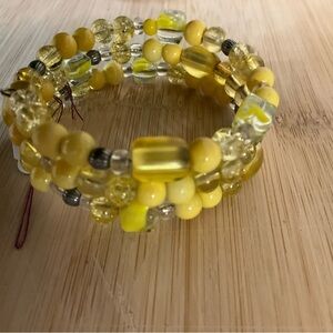 Hand Crafted Yellow Beaded Bracelet